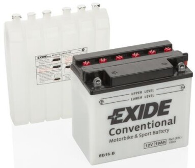 AKUMULATOR MOTOR 12V 19AH 190A YB16-B/EB16-B [176X101X156] EXIDE EB16B