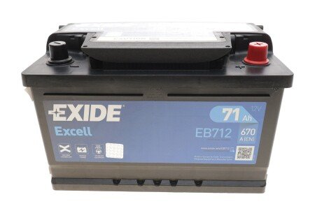 Аккумулятор EXCELL 12V/71Ah/670A EXIDE EB712