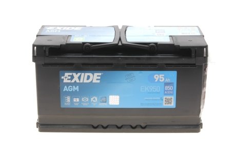 Акумулятор 12В 95Агод./850А START&STOP AGM (R+ en) 353x175x190 B13 (пусковий/agm) EXIDE EK950