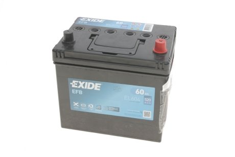 Аккумулятор Start-Stop EFB (232x173x225), 60Ач, 520А, R+ EXIDE EL604