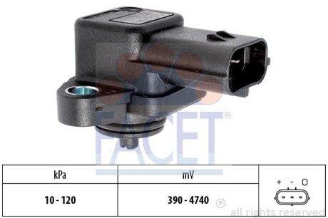 Датчик абсолютного давления (Manifold Air Pressure Sensor, MAP sensor) FACET 10.3042 (фото 1)