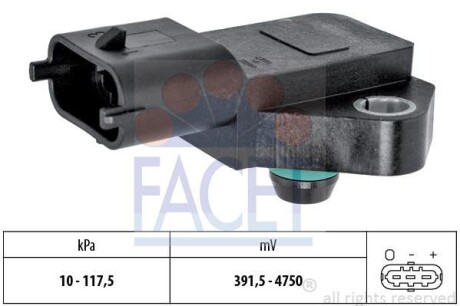 Датчик давления воздуха, высотный корректор. Датчик, давление во впускном газопроводе FACET 103135