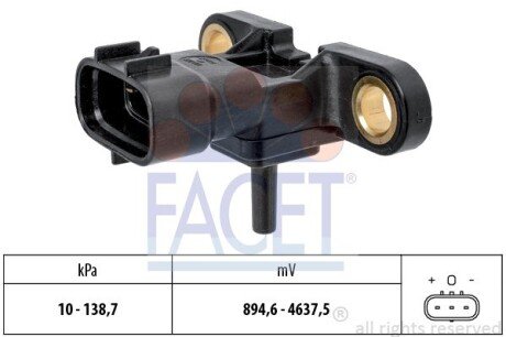 Датчик абсолютного давления (Manifold Air Pressure Sensor, MAP sensor) FACET 103213 (фото 1)