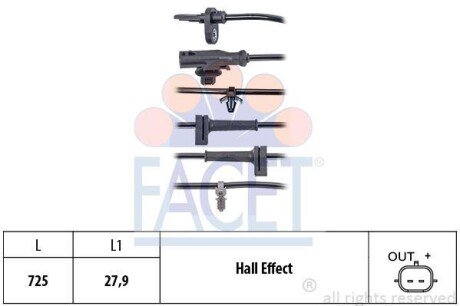 Датчик швидкості (abs) FACET 210095