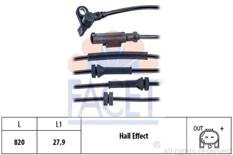 Датчик ABS Opel Corsa D, E (06-) (21.0128) FACET 210128