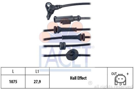 Фото датчик швидкості (abs) FACET 210164 Датчик швидкості (abs) FACET 210164