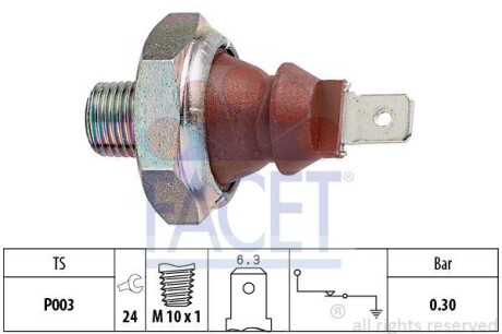 Датчик давления масла FACET 70010