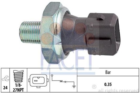 Датчик давления масла FACET 70091