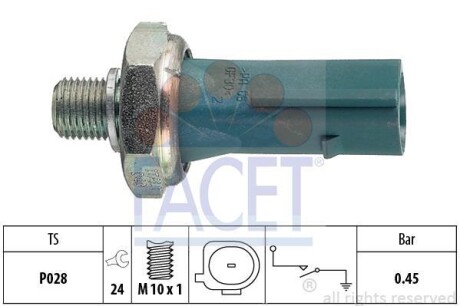 Датчик тиску оливи FACET 7.0174