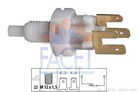 Вимикач ліхтаря сигналу гальма FACET 71083 (фото 1)