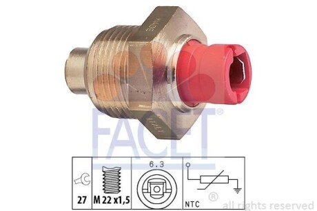 Температурный датчик охлаждающей жидкости FACET 7.3087