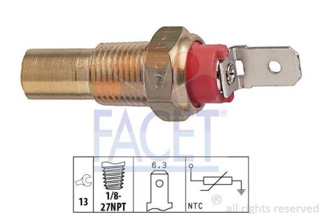 Температурный датчик охлаждающей жидкости FACET 73115 (фото 1)