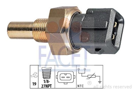 Датчик температури охолоджуючої рідини FACET 73119