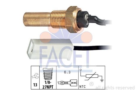 Температурный датчик охлаждающей жидкости FACET 73250