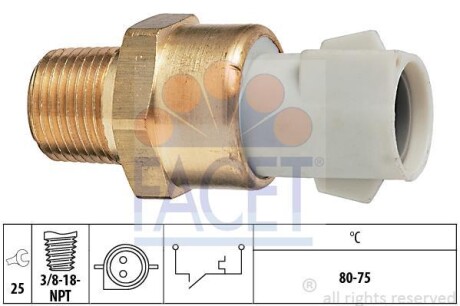 Датчик включения вентилятора Ford Escort 86 express 1.4 i (86-90) (7.5052) FACET 75052