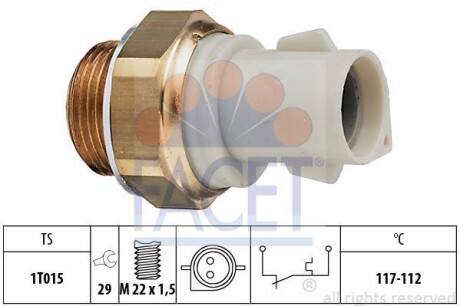 Термовимикач вентилятора радіатора FACET 75166