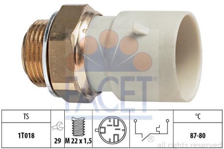 Термовыключатель, вентилятор радиатора FACET 75271