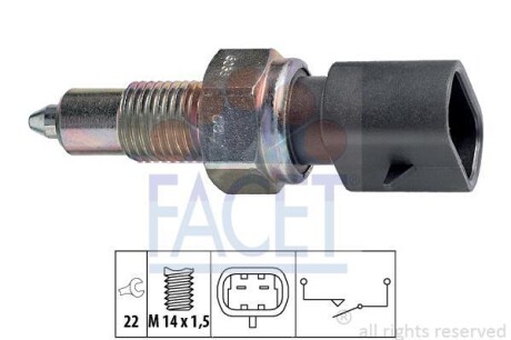 Выключатель, фара заднего хода FACET 76038