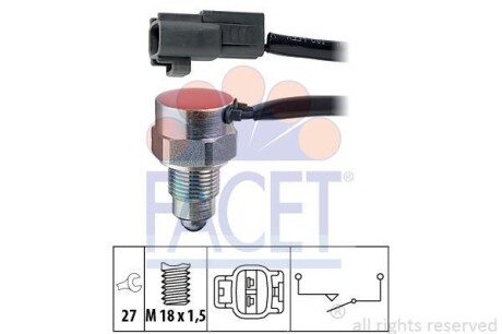 Выключатель, фара заднего хода FACET 76197