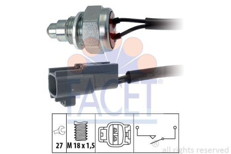 Вимикач фар заднього ходу FACET 76260