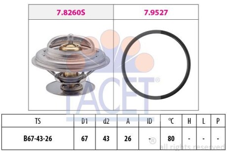 Термостат системи охолодження FACET 7.8260