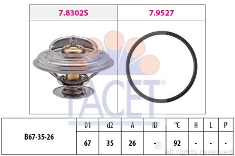 Термостат Bmw 5 touring 520 i (00-04) (7.8302) FACET 78302