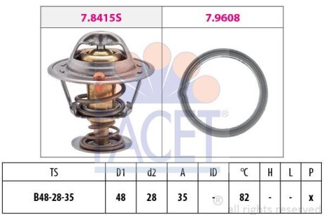 Термостат, охлаждающая жидкость FACET 78415