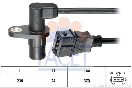Датчик колінчастого вала. Датчик колінчастого вала, маховик FACET 90044