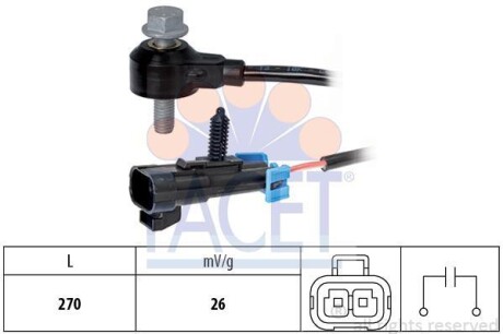 Датчик детонации Opel Insignia 2.0 turbo (08-) (9.3238) FACET 93238 (фото 1)