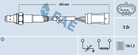 Лямбда-зонд FAE 77222 (фото 1)