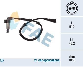 Датчик, частота вращения колеса FAE 78002