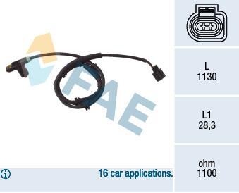 Датчик, частота вращения колеса FAE 78025