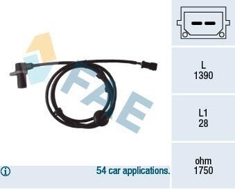 Датчик, частота вращения колеса FAE 78083