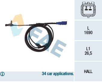 Датчик, частота вращения колеса FAE 78098