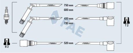 Комплект проводов зажигания FAE 83800