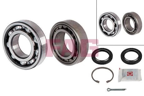 Комплект подшипников предназначенных для монтажа на ступицу, комбинированные шариково-роликовые, с элементами монтажа. FAG 713611550