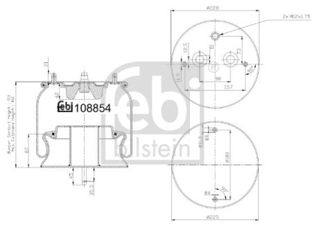 MIECH ZAWIESZENIA PNEUMATYCZNEGO FEBI TRUCK SCANIA Z PODSTAWҐ FEBI FEBI BILSTEIN 108854