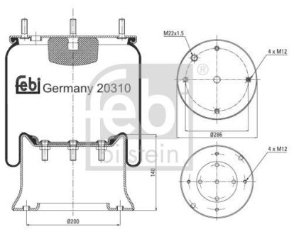 Кожух пневматической рессоры FEBI FEBI BILSTEIN 20310