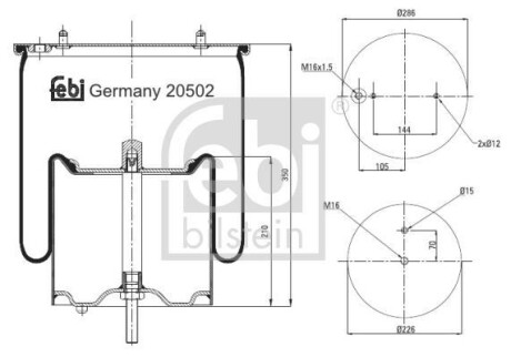 Кожух пневматической рессоры FEBI FEBI BILSTEIN 20502