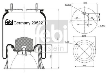 Кожух пневматической рессоры FEBI FEBI BILSTEIN 20522