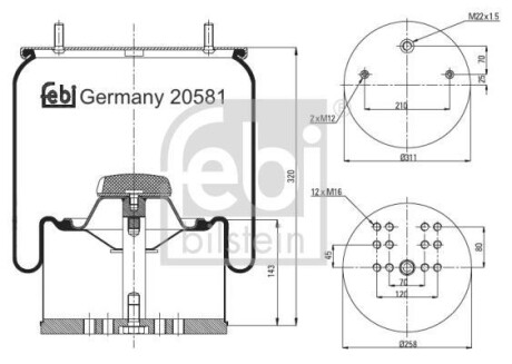 Кожух пневматической рессоры FEBI FEBI BILSTEIN 20581