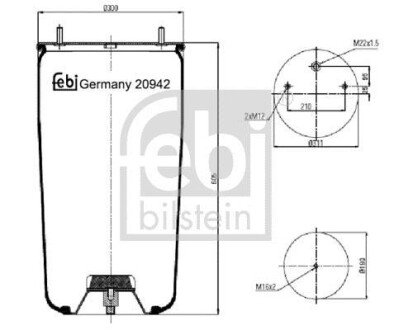 Кожух пневматической рессоры FEBI BILSTEIN 20942 (фото 1)