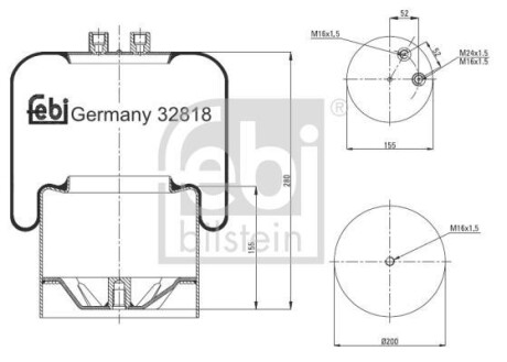 Кожух пневматической рессоры FEBI FEBI BILSTEIN 32818