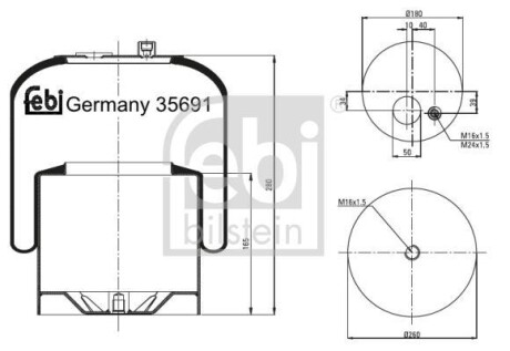 Кожух пневматической рессоры FEBI FEBI BILSTEIN 35691