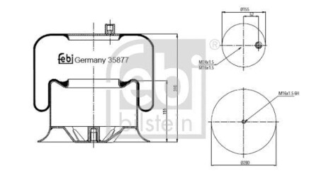 Баллон подушки пневматической подвески FEBI BILSTEIN 35877