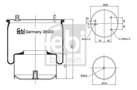 Кожух пневматической рессоры FEBI FEBI BILSTEIN 38503