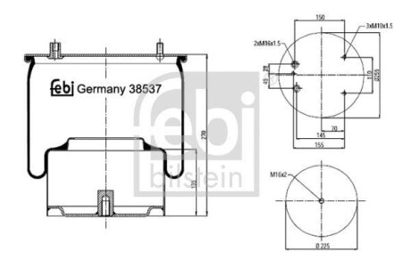 Кожух пневматической рессоры FEBI BILSTEIN 38537