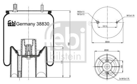 Кожух пневматической рессоры FEBI BILSTEIN 38830