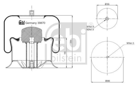 Пневмоподушка FEBI FEBI BILSTEIN 39870