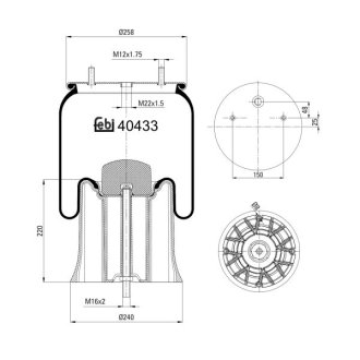 Кожух пневматической рессоры FEBI BILSTEIN 40433